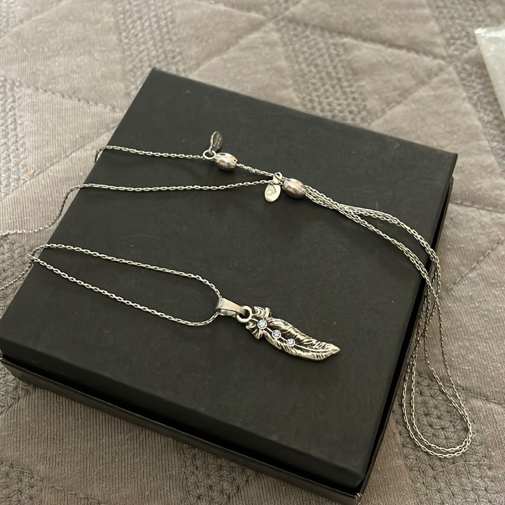 Alex and Ani Feather Light Silver Tone Necklace